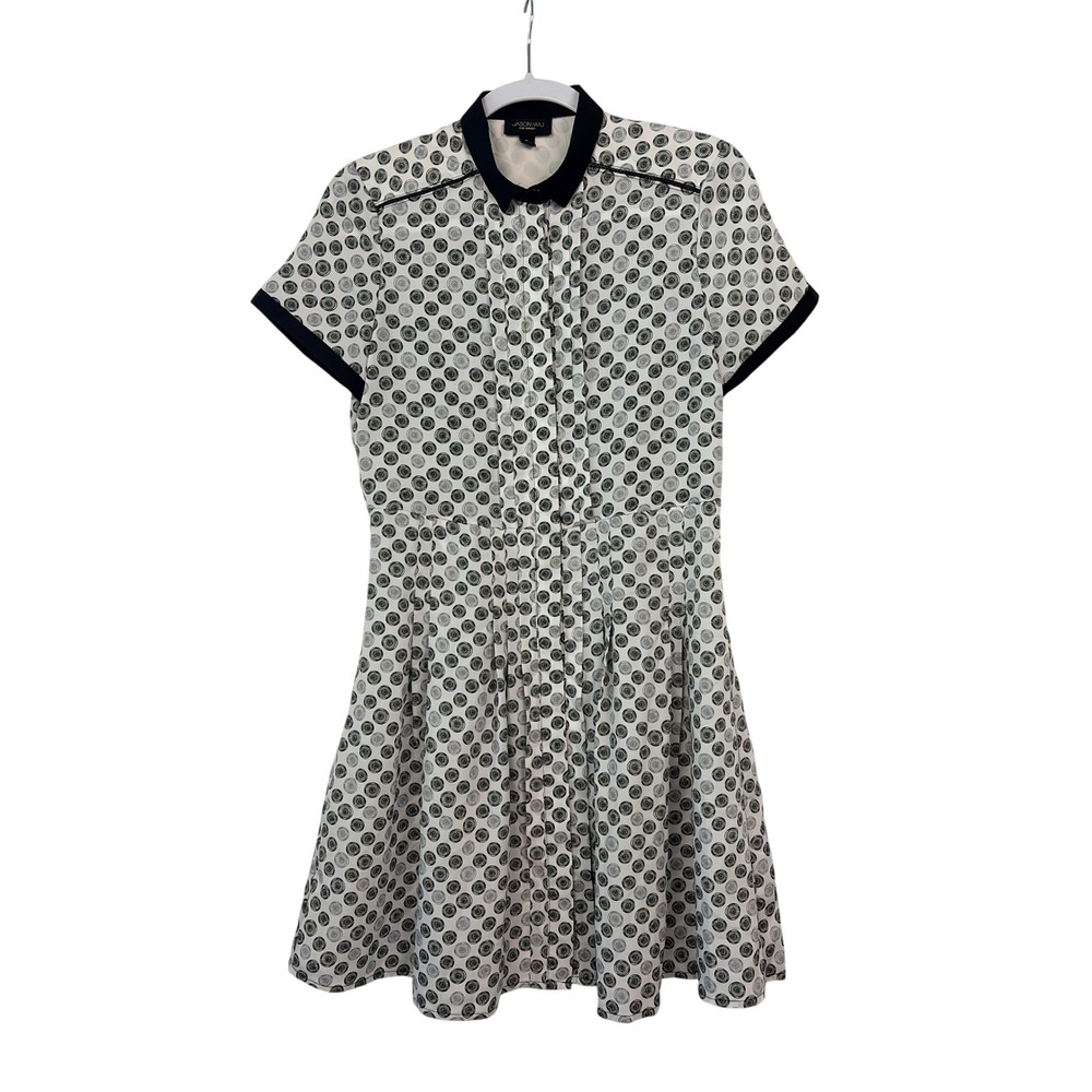 Jason Wu for Target Shirtdress‎ Small Black White Wheel Print Short Sleeve Mod